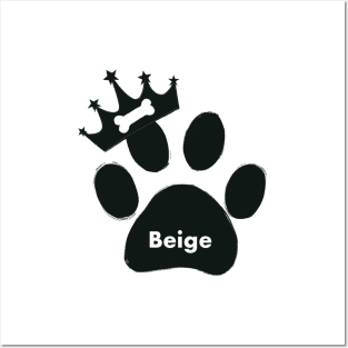 Beige name made of hand drawn paw prints Posters and Art